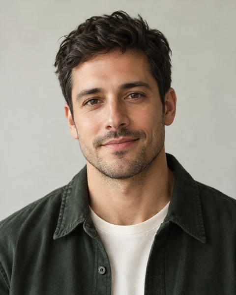 AI-generated portrait of Daniel Bennett, a fictional resume example